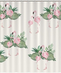 Flamingo Bathroom Shower Curtainummer Decor Fabric For A Hotel Bathroom Bath Tub With Water Repellent