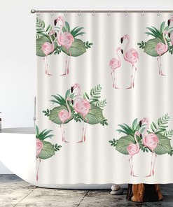 Flamingo Bathroom Shower Curtainummer Decor Fabric For A Hotel Bathroom Bath Tub With Water Repellent