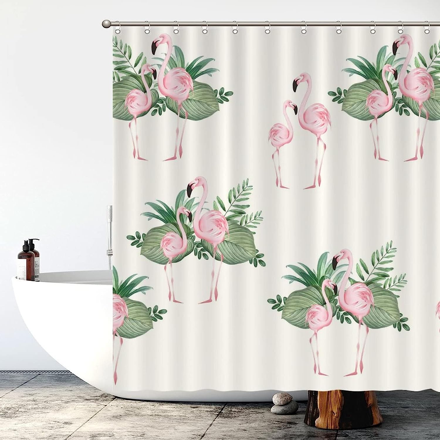 Flamingo Bathroom Shower Curtainummer Decor Fabric For A Hotel Bathroom Bath Tub With Water Repellent