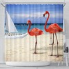 Flamingo Beach Shower Curtain, Colorful And Fun For Bathroom Decor
