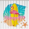Flamingo Bird And Tropical Flowers Leaves Waterproof Fabric Shower Curtain Bath Decor For A Luxurious
