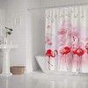 Flamingo Birds Beautiful Landscape Shower Curtain, Playful Bathroom Decor 