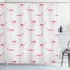 Flamingo Birds Polka Dots Print Shower Curtain for Bathroom - Unique Shower Curtain for Retro Decor