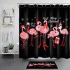 Flamingo Christmas Shower Curtain - Festive Bathroom Accessory