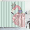 Flamingo Crown Flower Pattern Shower Curtain, Cloth Fabric Bathroom Decor with 105 Width and Warranty