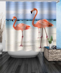 Flamingo Fabric Shower Curtain - Waterproof And Fun Bathroom Decor
