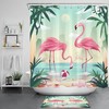 Flamingo Family Shower Curtain - Colorful And Cheerful Bathroom Decor For Kids And Adults