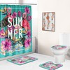 Flamingo Floral Shower Curtain With Bathroom Cover - A Beautiful And Fun Addition To Your Bathroom