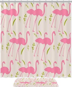 Flamingo Floral Vintage Shower Curtain - Feminine And Chic Bathroom Accessory
