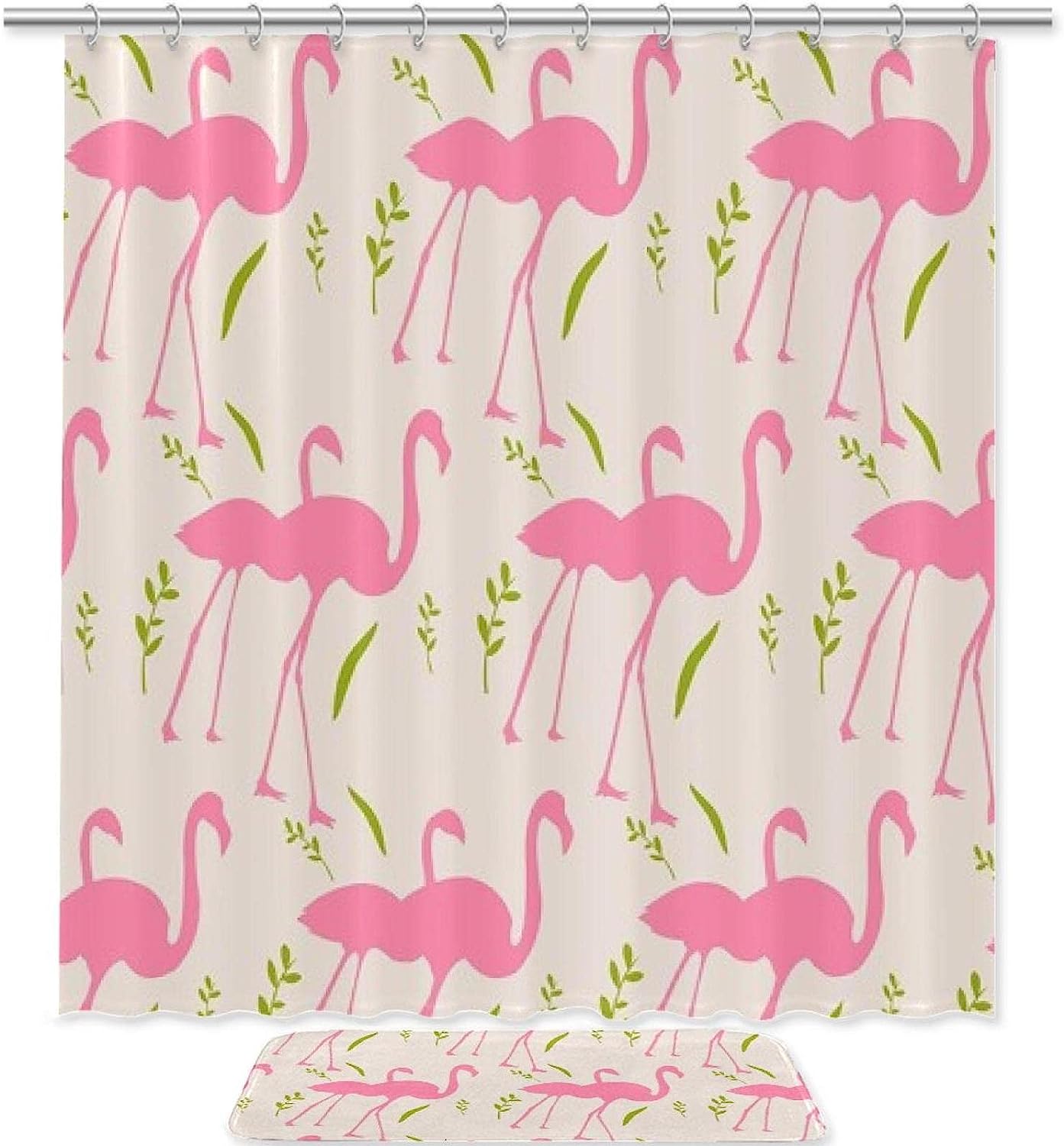 Flamingo Floral Vintage Shower Curtain - Feminine And Chic Bathroom Accessory