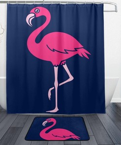 Flamingo Full Size Shower Curtain, Waterproof Bathroom Decor