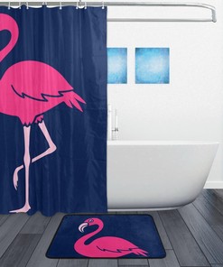 Flamingo Full Size Shower Curtain, Waterproof Bathroom Decor