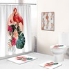Flamingo Garden Shower Curtain For Tropical Bathroom Decor