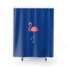 Flamingo Lake Life Royal Blue Shower Curtain For A Stylish Lake House Or Cabin-Themed Bathroom Decor