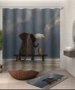 Flamingo Legs Waterproof Shower Curtain Set With Charming Design