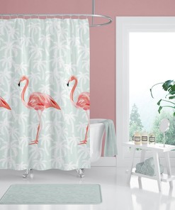 Flamingo Nursery Maximalist Decor Pink Green Shower Curtain For A Bold And Quirky Bathroom Decor