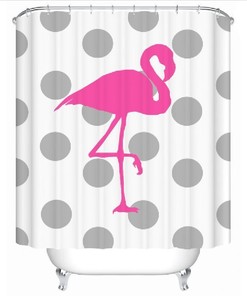 Flamingo Palm Print Shower Curtain
