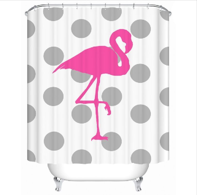 Flamingo Palm Print Shower Curtain