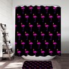 Flamingo Pattern Purplish Shower Curtain Set with Tropical Theme for Relaxing Bathroom Decor