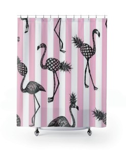 Flamingo Pineapple Shower Curtain