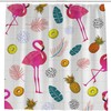 Flamingo Pink Pineapple Bath Curtain, Waterproof Bathroom Decor by Vantaso