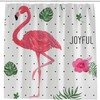 Flamingo Polka Dots Waterproof Shower Curtain by Vantaso