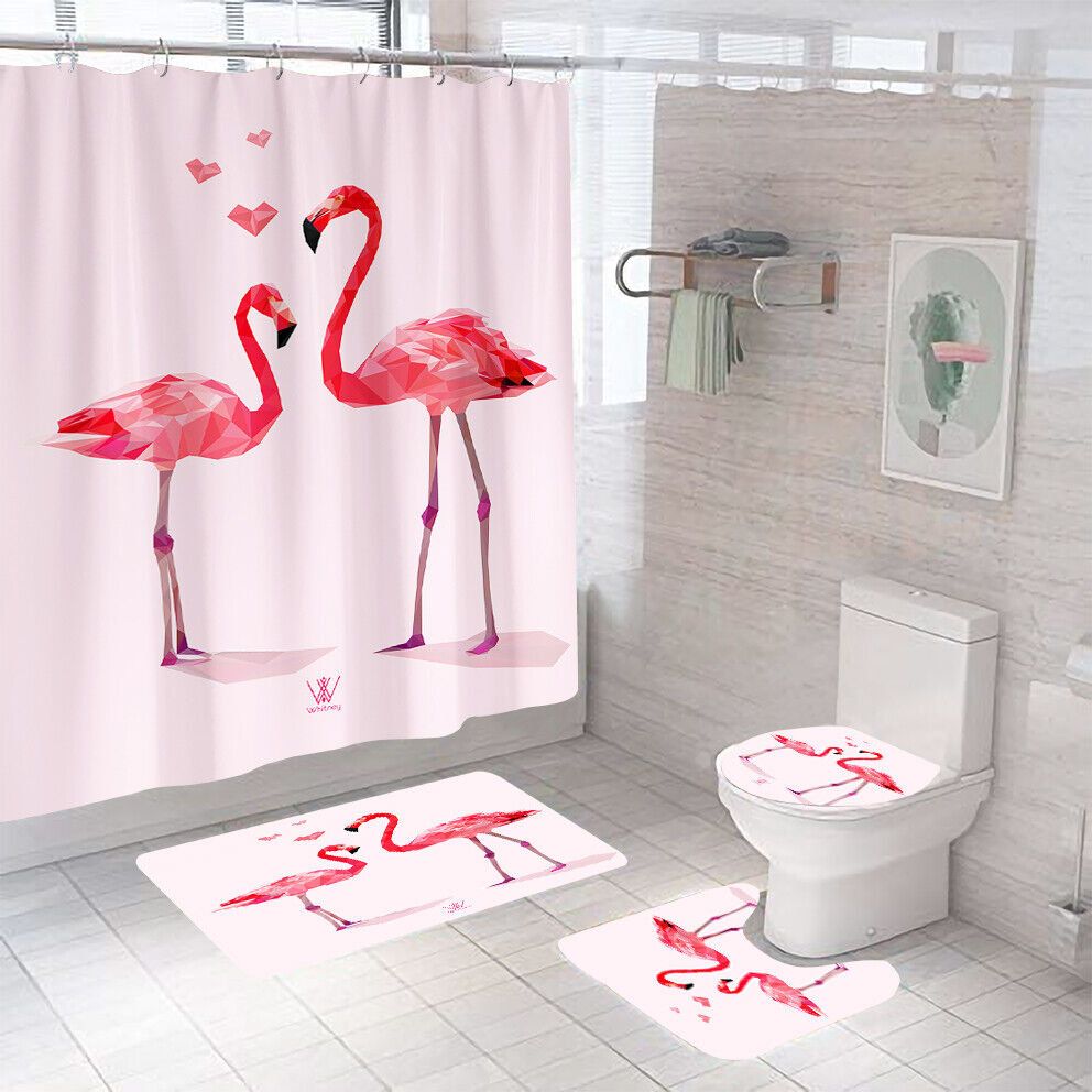 Flamingo Print Shower Curtain For Classic Bathroom Decor