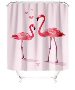 Flamingo Print Shower Curtain For Classic Bathroom Decor