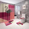 Flamingo Print Waterproof Bath Curtain Set With Shower Curtain And Accessories Kids Bathroom Shower Curtain