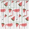 Flamingo Rustic Wood Shower Curtain Shower Curtain Fabric Washable Cool House Warming Gift