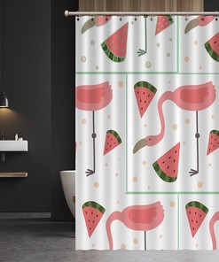 Flamingo Rustic Wood Shower Curtain Shower Curtain Fabric Washable Cool House Warming Gift