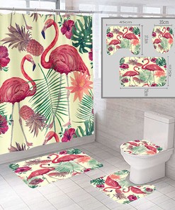 Flamingo Shower Curtain For Tropical-Themed Bathrooms