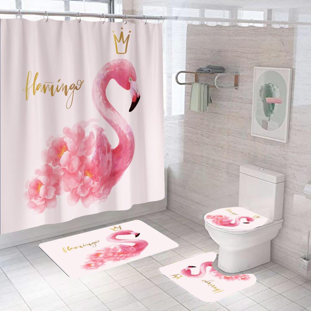 Flamingo Shower Curtain To Bring In The Tropic Vibes
