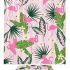 Flamingo Silhouettes And Plants Restroom Shower Curtain - Add Some Flair To Your Bathroom