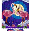 Flamingo Stained Glass Unique Shower Curtain