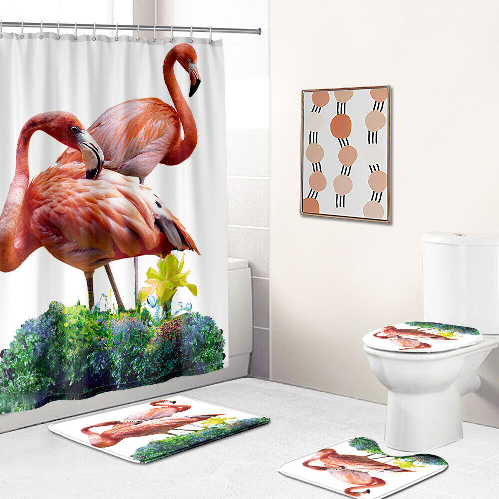 Flamingo Sunset Bath Decor Curtain