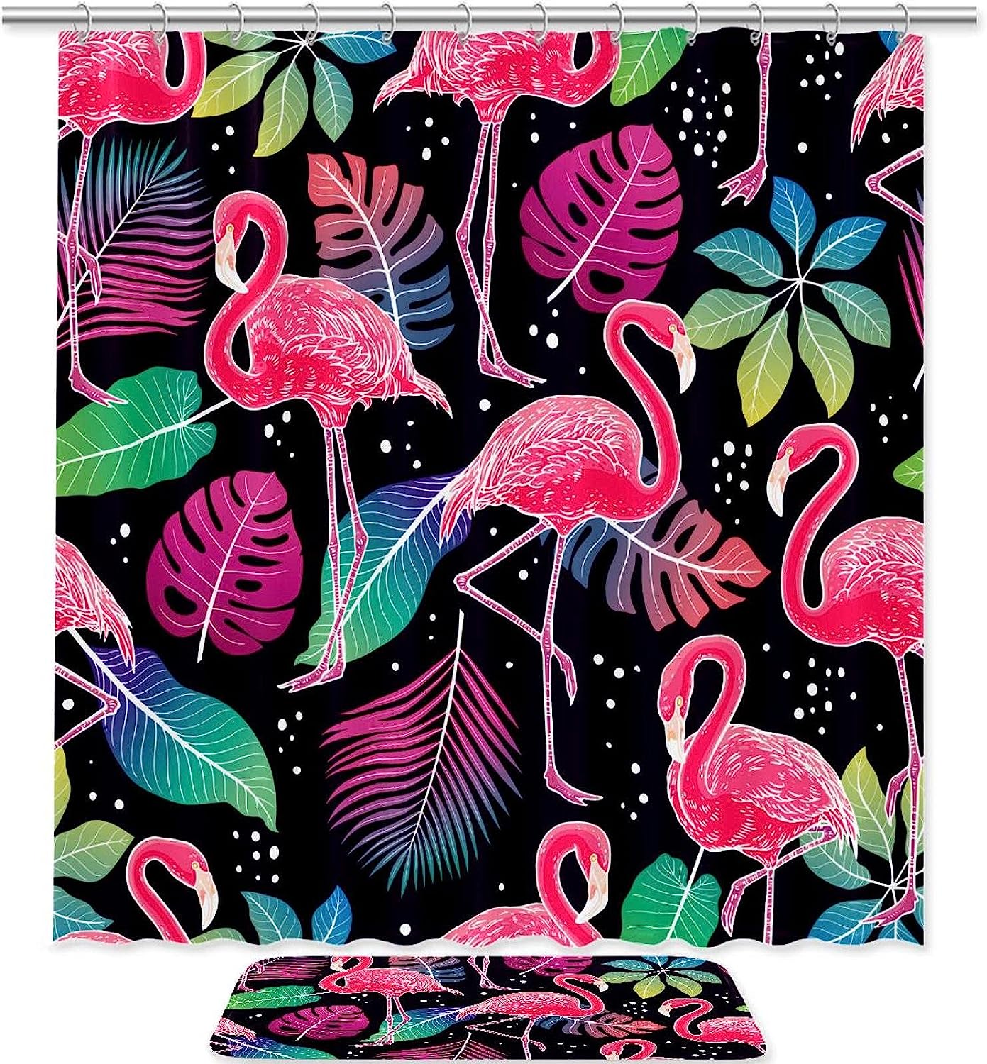 Flamingo Tropical Bathroom Shower Curtain for Your Home Dcor