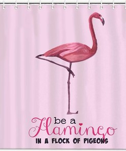 Flamingo Watercolor Painting Shower Curtain - Colorful Designer Bathroom Decor by WengBeauty