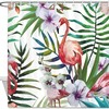 Flamingo in The Flowers and Grass Shower Curtain - Waterproof Bath Accessory by WengBeauty