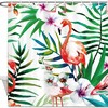 Flamingo with Tropical Palm Trees Shower Curtain - Elegant Bathroom Decor by WengBeauty