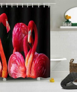 Flamingos Print Waterproof Shower Curtain Resistant To Water