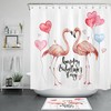 Flamingos and Love Balloons on Shower Curtain for Bathroom Decor