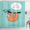Flirty Sloth Cartoon Print Animal Shower Curtain For Kids Bathroom