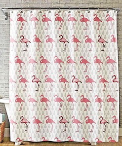 Flock of Flamingos and Pineapple Shower Curtain for a Fun and Funky Bathroom