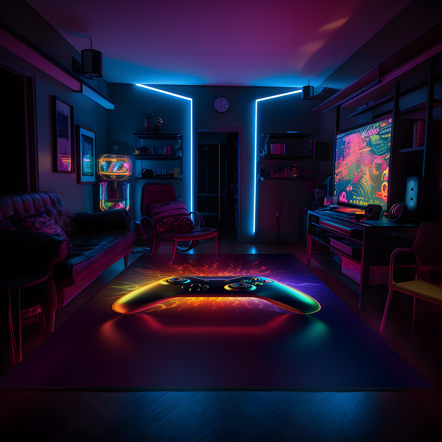 Floor Rugs for Living Room - Personalized Gaming Rugs for Boys Bedrooms