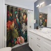 Flora Garden and Sunbird Shower Curtain, Home Decor Bathroom Decor