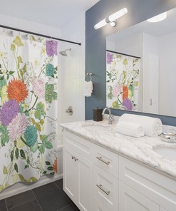 Floral Abstract Hand-Drawn Pattern Shower Curtain - Modern Bathroom Must-Have