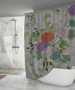 Floral Abstract Hand-Drawn Pattern Shower Curtain - Modern Bathroom Must-Have