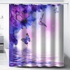 Floral And Butterfly Dream Print Shower Curtain - Great For Spring-Themed Bathroom Decor
