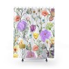 Floral And Butterfly Print Boho Fabric Shower Curtain For Bathroom Decor